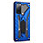 Coque Contour Silicone et Plastique Housse Etui Mat avec Support A01 pour Samsung Galaxy S20 FE 4G Bleu