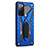 Coque Contour Silicone et Plastique Housse Etui Mat avec Support A01 pour Samsung Galaxy S20 Lite 5G Bleu