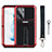 Coque Contour Silicone et Plastique Housse Etui Mat avec Support A01 pour Samsung Galaxy S22 Plus 5G Rouge