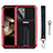 Coque Contour Silicone et Plastique Housse Etui Mat avec Support A01 pour Samsung Galaxy S24 5G Rouge