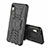 Coque Contour Silicone et Plastique Housse Etui Mat avec Support A02 pour Apple iPhone XR Noir