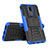 Coque Contour Silicone et Plastique Housse Etui Mat avec Support A02 pour Huawei G10 Bleu