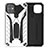 Coque Contour Silicone et Plastique Housse Etui Mat avec Support A03 pour Apple iPhone 11 Petit