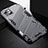 Coque Contour Silicone et Plastique Housse Etui Mat avec Support A05 pour Apple iPhone 13 Gris