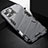 Coque Contour Silicone et Plastique Housse Etui Mat avec Support A05 pour Apple iPhone 14 Pro Gris