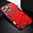 Coque Contour Silicone et Plastique Housse Etui Mat avec Support A05 pour Apple iPhone 14 Pro Max Rouge