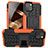 Coque Contour Silicone et Plastique Housse Etui Mat avec Support A07 pour Apple iPhone 15 Orange