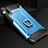 Coque Contour Silicone et Plastique Housse Etui Mat avec Support Bague Anneau H01 pour Samsung Galaxy A70S Bleu Ciel