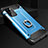 Coque Contour Silicone et Plastique Housse Etui Mat avec Support Bague Anneau N01 pour Samsung Galaxy Note 20 5G Bleu Ciel