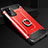 Coque Contour Silicone et Plastique Housse Etui Mat avec Support Bague Anneau N01 pour Samsung Galaxy Note 20 5G Rouge