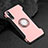 Coque Contour Silicone et Plastique Housse Etui Mat avec Support Bague Anneau pour Huawei P20 Pro Or Rose