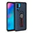 Coque Contour Silicone et Plastique Housse Etui Mat avec Support Bague Anneau pour Huawei P30 Pro New Edition Bleu