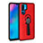 Coque Contour Silicone et Plastique Housse Etui Mat avec Support Bague Anneau pour Huawei P30 Pro New Edition Rouge