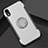 Coque Contour Silicone et Plastique Housse Etui Mat avec Support Bague Anneau S01 pour Apple iPhone XR Argent