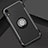 Coque Contour Silicone et Plastique Housse Etui Mat avec Support Bague Anneau S01 pour Apple iPhone XR Noir