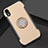 Coque Contour Silicone et Plastique Housse Etui Mat avec Support Bague Anneau S01 pour Apple iPhone XR Or