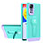 Coque Contour Silicone et Plastique Housse Etui Mat avec Support H01P pour Xiaomi Redmi Note 11 Pro 4G Cyan