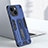 Coque Contour Silicone et Plastique Housse Etui Mat avec Support H02X pour Apple iPhone 15 Bleu