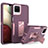 Coque Contour Silicone et Plastique Housse Etui Mat avec Support J01S pour Samsung Galaxy A12 5G Violet