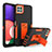 Coque Contour Silicone et Plastique Housse Etui Mat avec Support J01S pour Samsung Galaxy A22 5G Orange