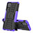Coque Contour Silicone et Plastique Housse Etui Mat avec Support J01X pour Samsung Galaxy A12 5G Violet