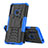 Coque Contour Silicone et Plastique Housse Etui Mat avec Support J01X pour Samsung Galaxy A70E Bleu