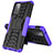 Coque Contour Silicone et Plastique Housse Etui Mat avec Support J01X pour Samsung Galaxy A72 4G Violet