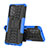 Coque Contour Silicone et Plastique Housse Etui Mat avec Support J01X pour Samsung Galaxy A73 5G Bleu