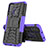Coque Contour Silicone et Plastique Housse Etui Mat avec Support J01X pour Samsung Galaxy M21 Violet