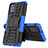 Coque Contour Silicone et Plastique Housse Etui Mat avec Support J01X pour Samsung Galaxy M31s Bleu