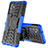 Coque Contour Silicone et Plastique Housse Etui Mat avec Support J01X pour Samsung Galaxy S23 FE 5G Bleu