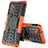 Coque Contour Silicone et Plastique Housse Etui Mat avec Support J01X pour Samsung Galaxy S23 FE 5G Orange