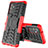 Coque Contour Silicone et Plastique Housse Etui Mat avec Support J01X pour Samsung Galaxy S23 FE 5G Rouge