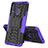 Coque Contour Silicone et Plastique Housse Etui Mat avec Support J02X pour Samsung Galaxy A20s Violet