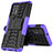 Coque Contour Silicone et Plastique Housse Etui Mat avec Support JX01 pour Samsung Galaxy M32 5G Violet