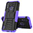 Coque Contour Silicone et Plastique Housse Etui Mat avec Support JX1 pour Motorola Moto E7 Power Violet