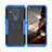 Coque Contour Silicone et Plastique Housse Etui Mat avec Support JX1 pour Nokia 5.4 Bleu