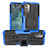 Coque Contour Silicone et Plastique Housse Etui Mat avec Support JX1 pour Nokia G11 Bleu