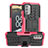 Coque Contour Silicone et Plastique Housse Etui Mat avec Support JX1 pour Nokia G400 5G Rose Rouge