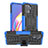 Coque Contour Silicone et Plastique Housse Etui Mat avec Support JX1 pour Oppo A94 4G Bleu