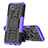 Coque Contour Silicone et Plastique Housse Etui Mat avec Support JX1 pour Realme C25Y Violet