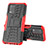 Coque Contour Silicone et Plastique Housse Etui Mat avec Support JX1 pour Realme V13 5G Rouge