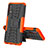 Coque Contour Silicone et Plastique Housse Etui Mat avec Support JX1 pour Samsung Galaxy A02 Orange