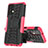 Coque Contour Silicone et Plastique Housse Etui Mat avec Support JX1 pour Samsung Galaxy A13 4G Rose Rouge