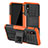 Coque Contour Silicone et Plastique Housse Etui Mat avec Support JX1 pour Samsung Galaxy A2 Core A260F A260G Orange