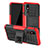 Coque Contour Silicone et Plastique Housse Etui Mat avec Support JX1 pour Samsung Galaxy A2 Core A260F A260G Rouge