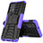 Coque Contour Silicone et Plastique Housse Etui Mat avec Support JX1 pour Samsung Galaxy A32 4G Violet