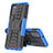 Coque Contour Silicone et Plastique Housse Etui Mat avec Support JX1 pour Samsung Galaxy F02S SM-E025F Bleu