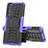 Coque Contour Silicone et Plastique Housse Etui Mat avec Support JX1 pour Sony Xperia 1 III Violet