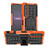 Coque Contour Silicone et Plastique Housse Etui Mat avec Support JX1 pour Sony Xperia 1 IV SO-51C Orange